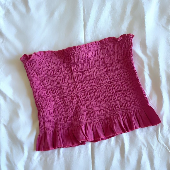 Pink Smocked Bandeau Top - Picture 1 of 2
